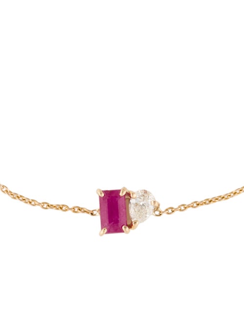 Jewelmak 14K Ruby & Diamond Station Bracelet