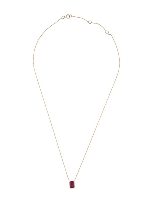 Jewelmak 14K Ruby Pendant Necklace