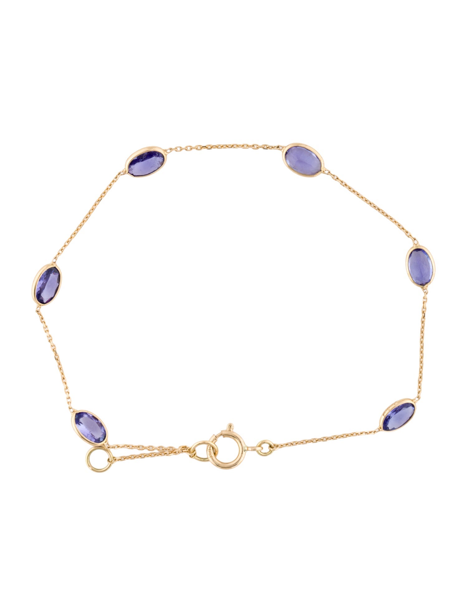Jewelmak 18K 2.45ctw Tanzanite Station Bracelet