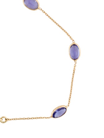 Jewelmak 18K 2.45ctw Tanzanite Station Bracelet