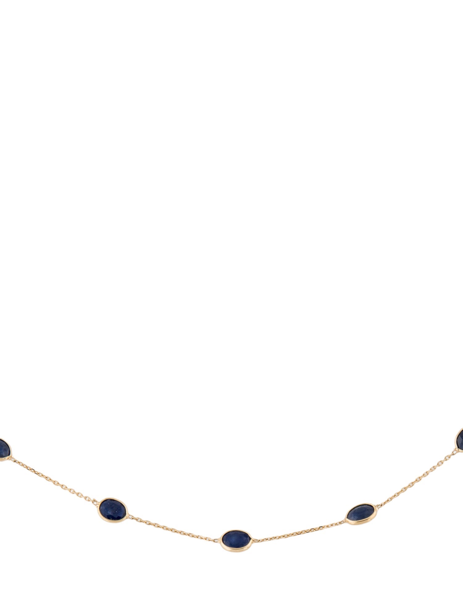 Jewelmak 18K 5.90ctw Sapphire Station Necklace