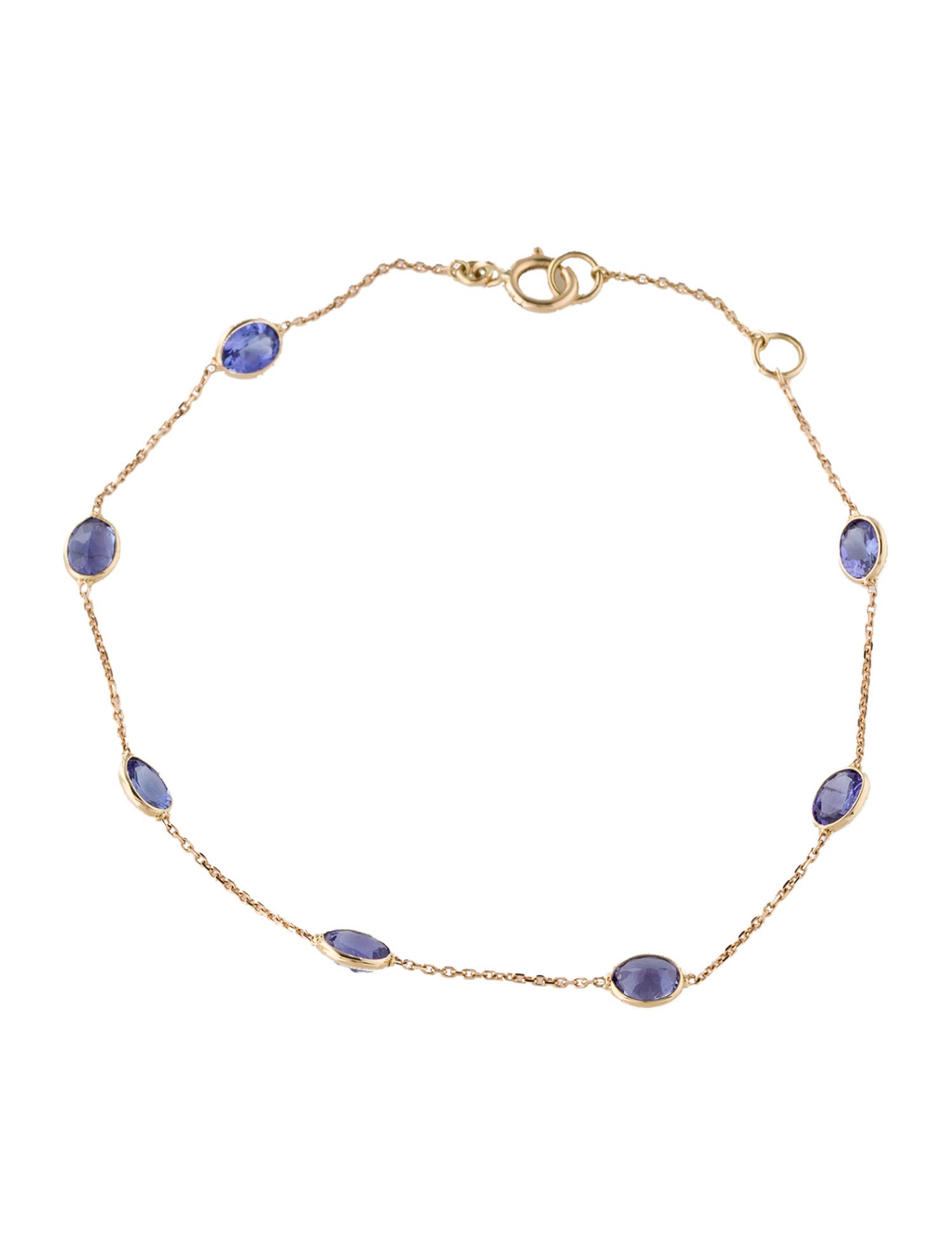 Jewelmak 18K Tanzanite Station Bracelet