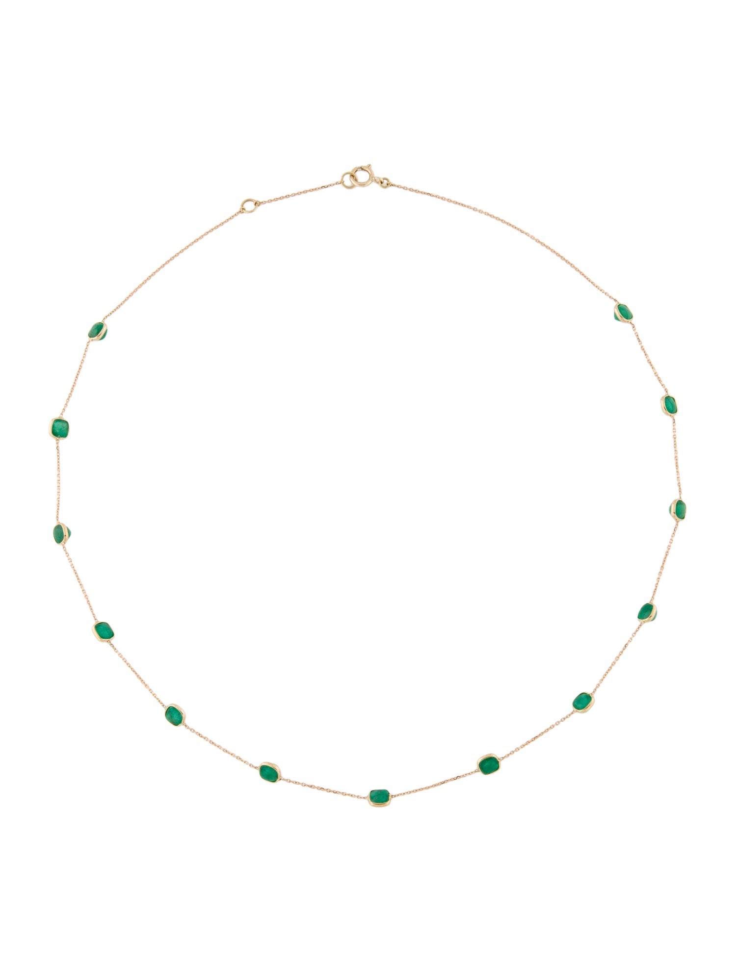 Jewelmak 18K Emerald Station Necklace