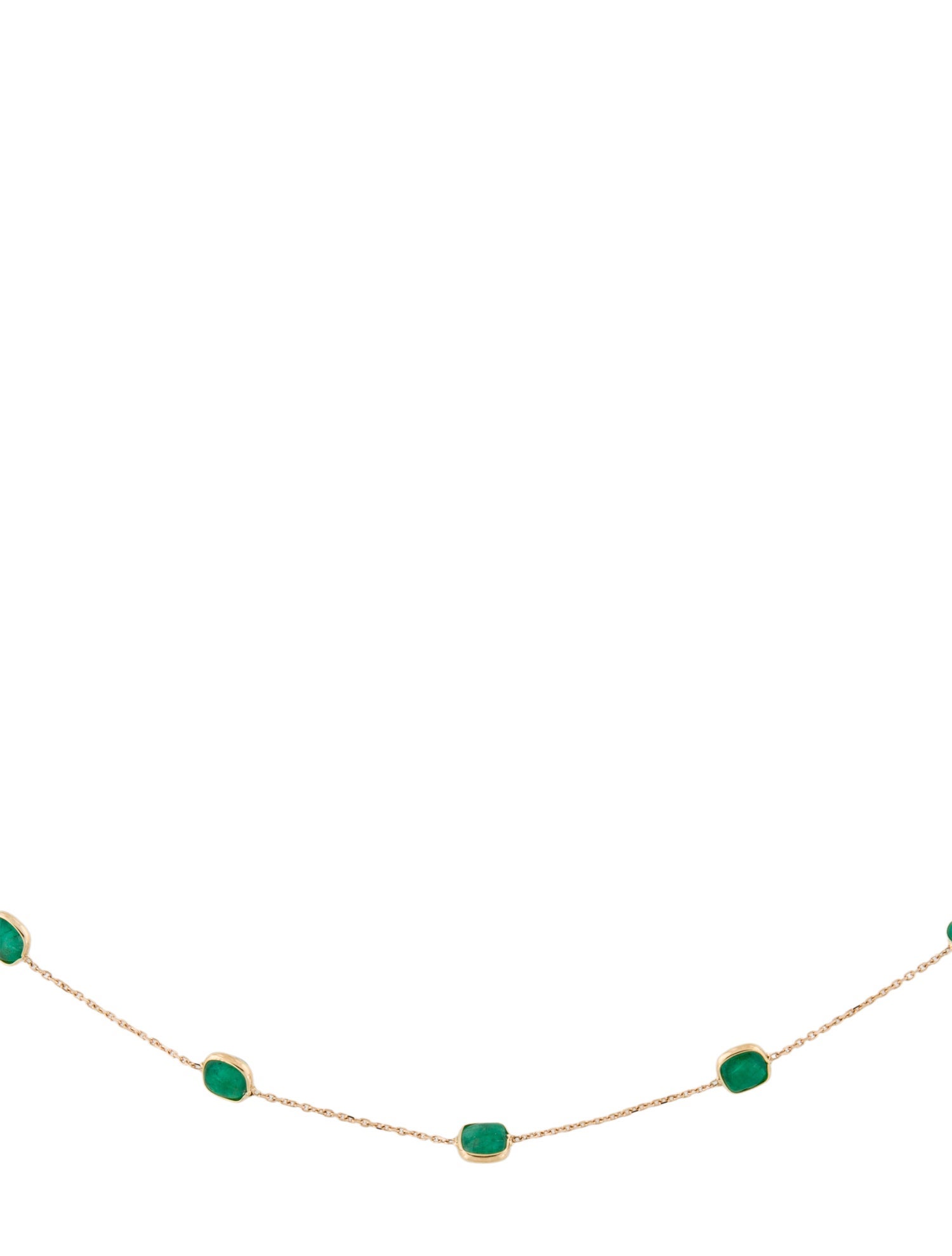 Jewelmak 18K Emerald Station Necklace