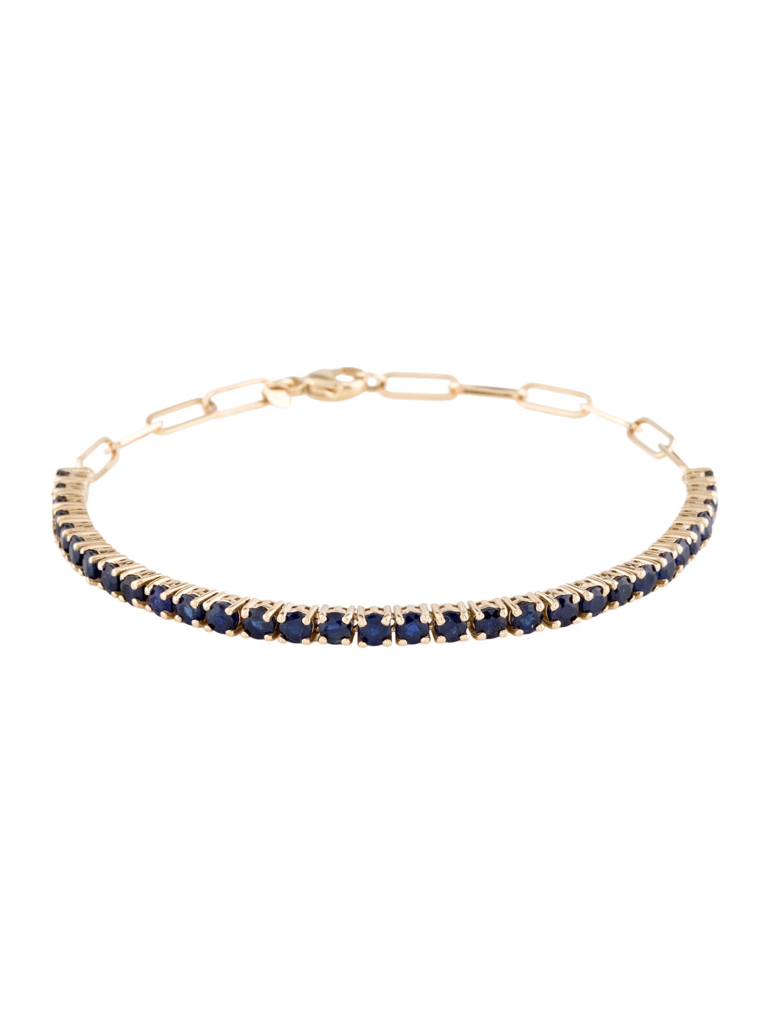 Jewelmak 14K 3.62ctw Sapphire Link Bracelet