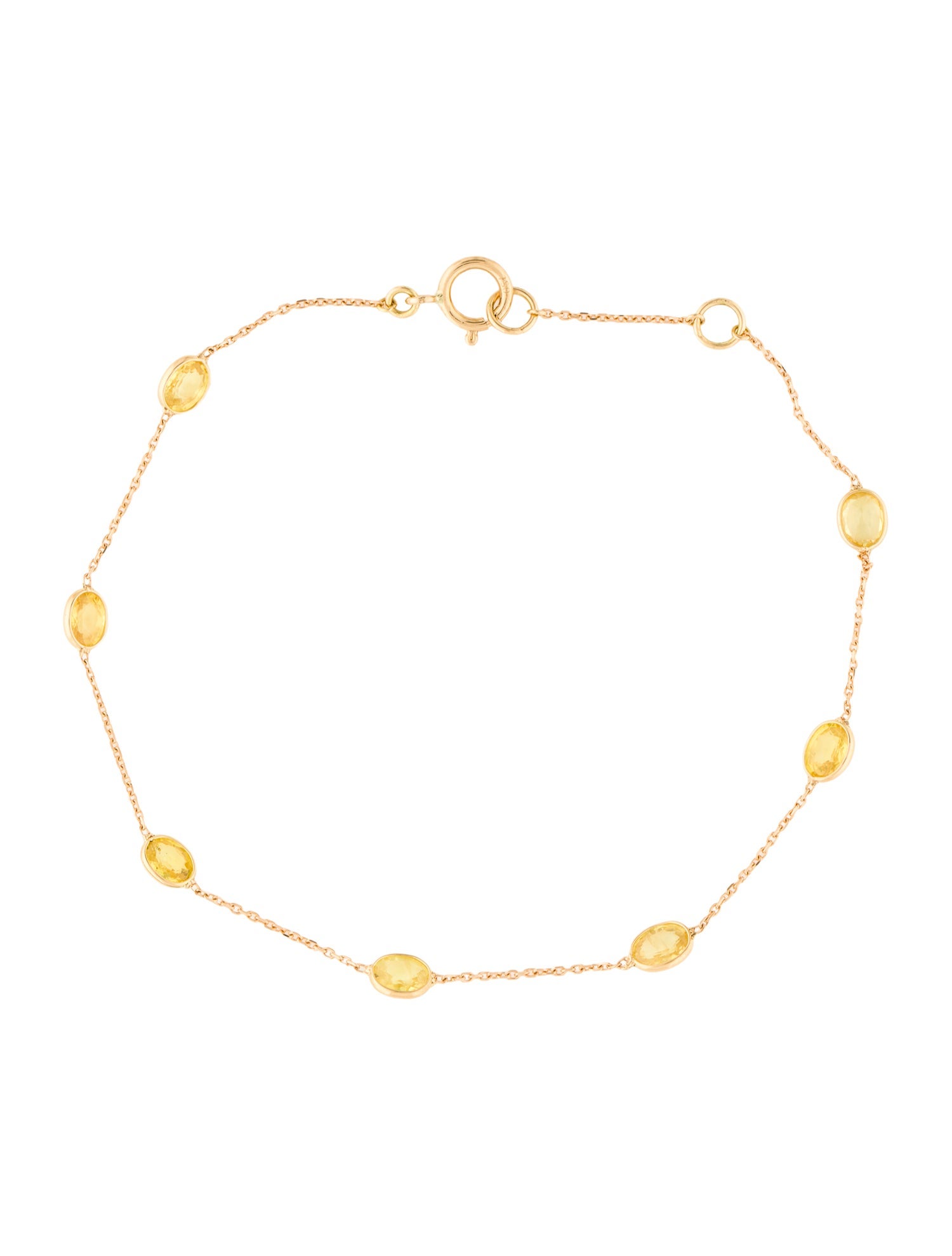 Jewelmak 18K 1.96ctw Sapphire Station Bracelet