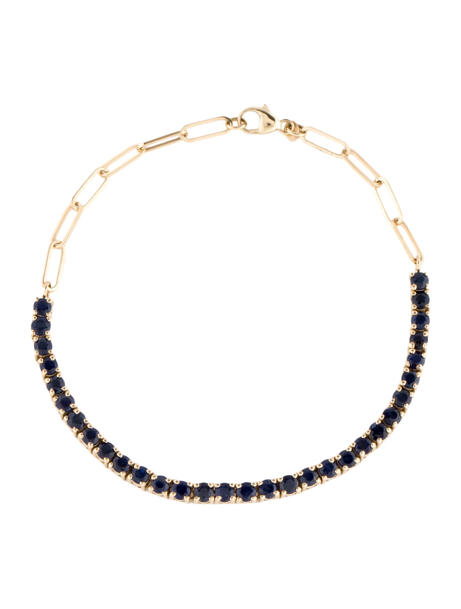 Jewelmak 14K 4.00ctw Sapphire Adjustable Link Bracelet