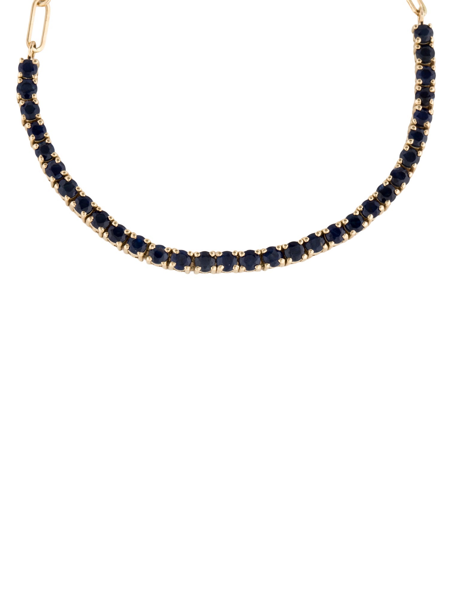 Jewelmak 14K 4.00ctw Sapphire Adjustable Link Bracelet