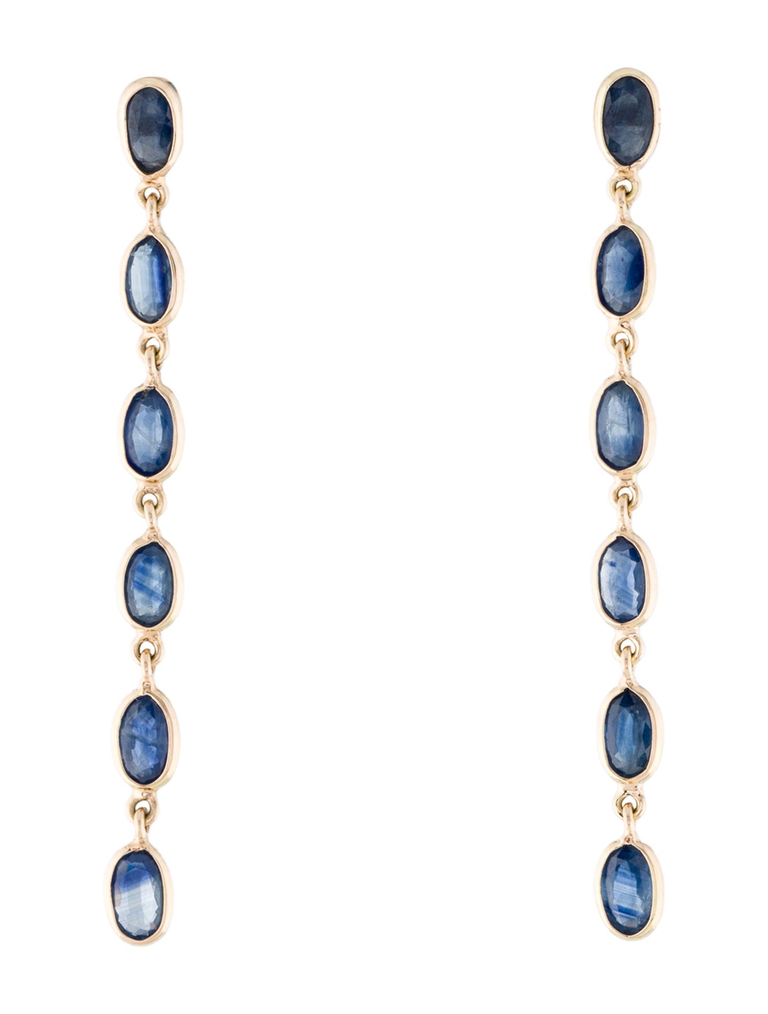 Jewelmak 14K 1.90ctw Sapphire Drop Earrings