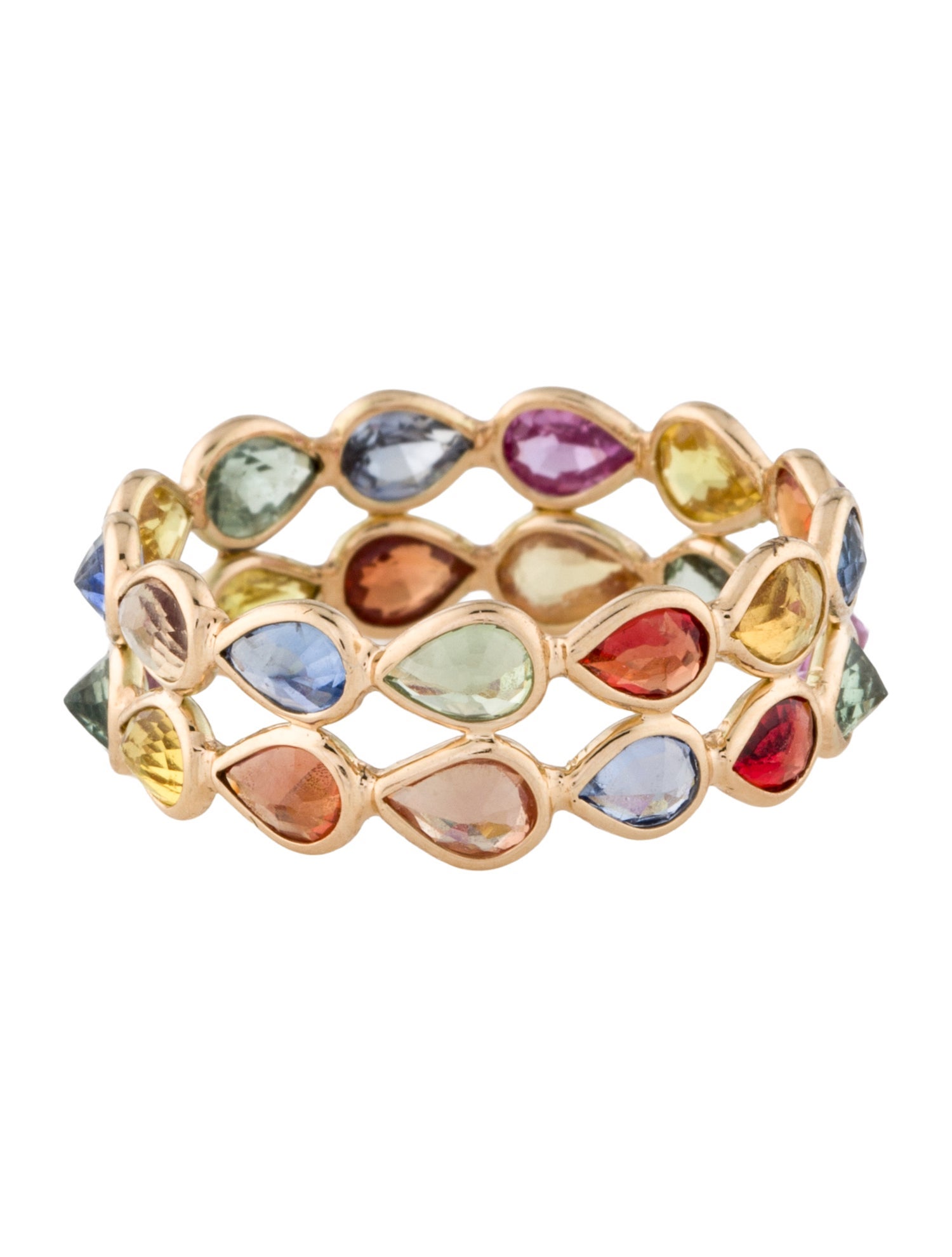 Jewelmak 14K 3.62ctw Sapphire Eternity Band