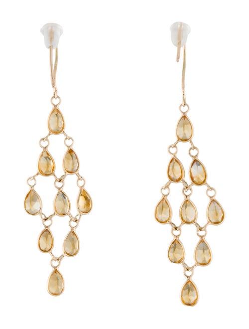 Jewelmak 14K 3.50ctw Citrine Chandelier Earring