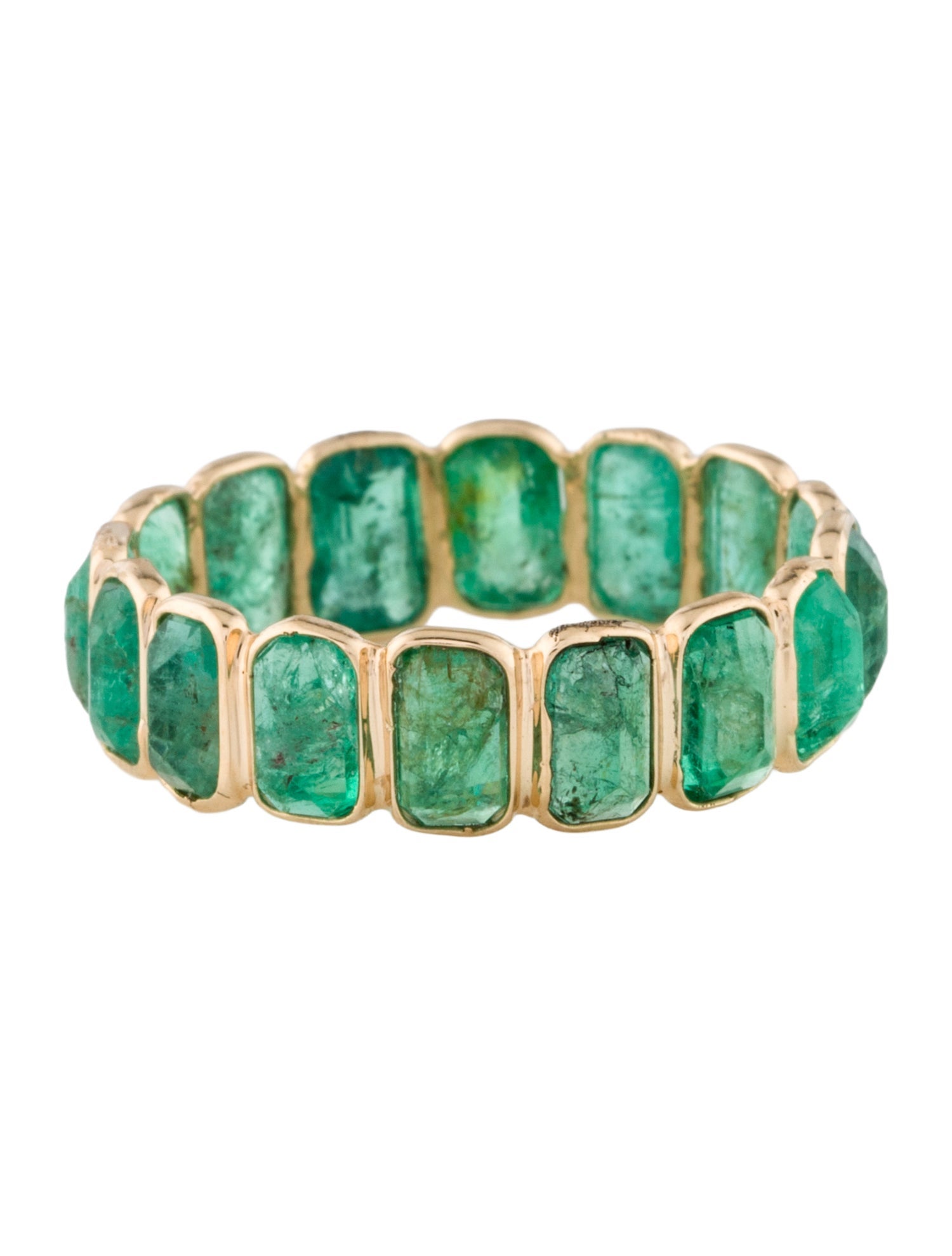 Jewelmak 14K Emerald Eternity Band