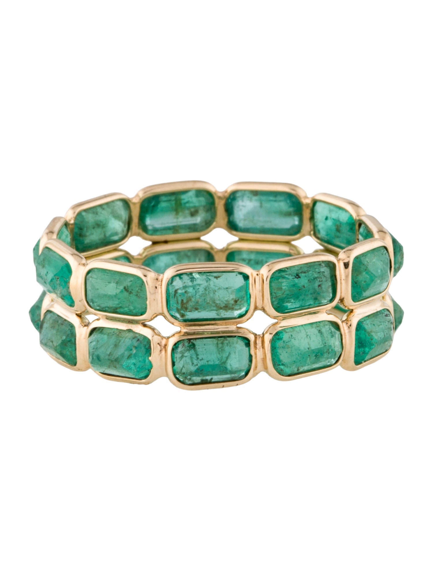 Jewelmak 14K Emerald Eternity Band