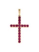 Jewelmak 14K Ruby Cross Pendant
