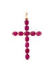 Jewelmak 14K 2.71ctw Ruby Cross Pendant