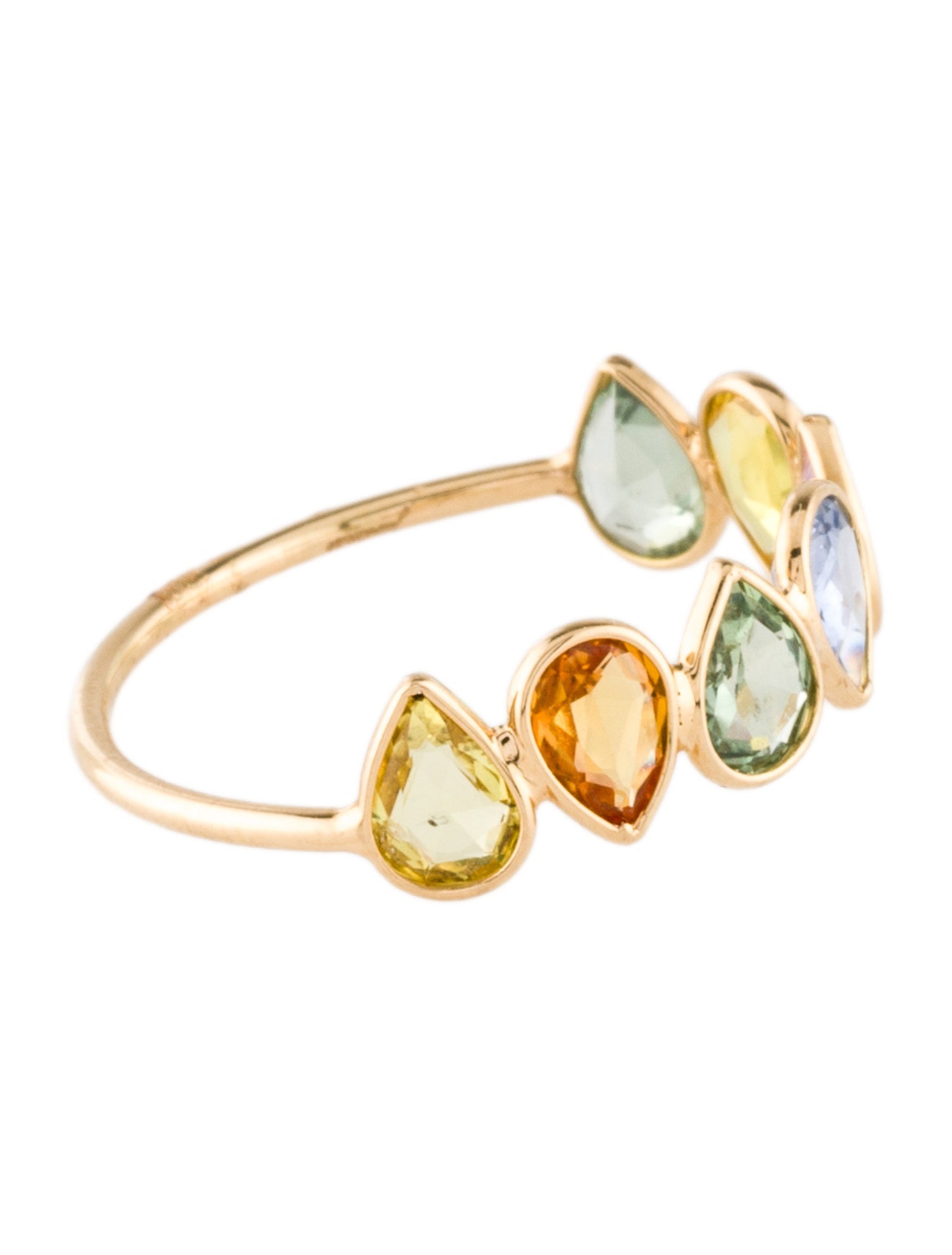 Jewelmak 18K 1.90ctw Sapphire Multi-color Band