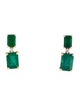 Jewelmak 14K Emerald & Diamond Drop Earrings
