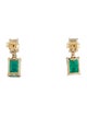 Jewelmak 14K Emerald & Diamond Drop Earrings