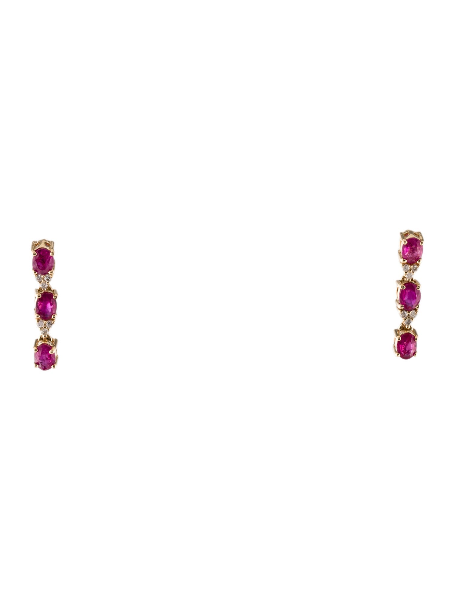 Jewelmak 14K 1.12ctw Ruby & Diamond Drop Earrings