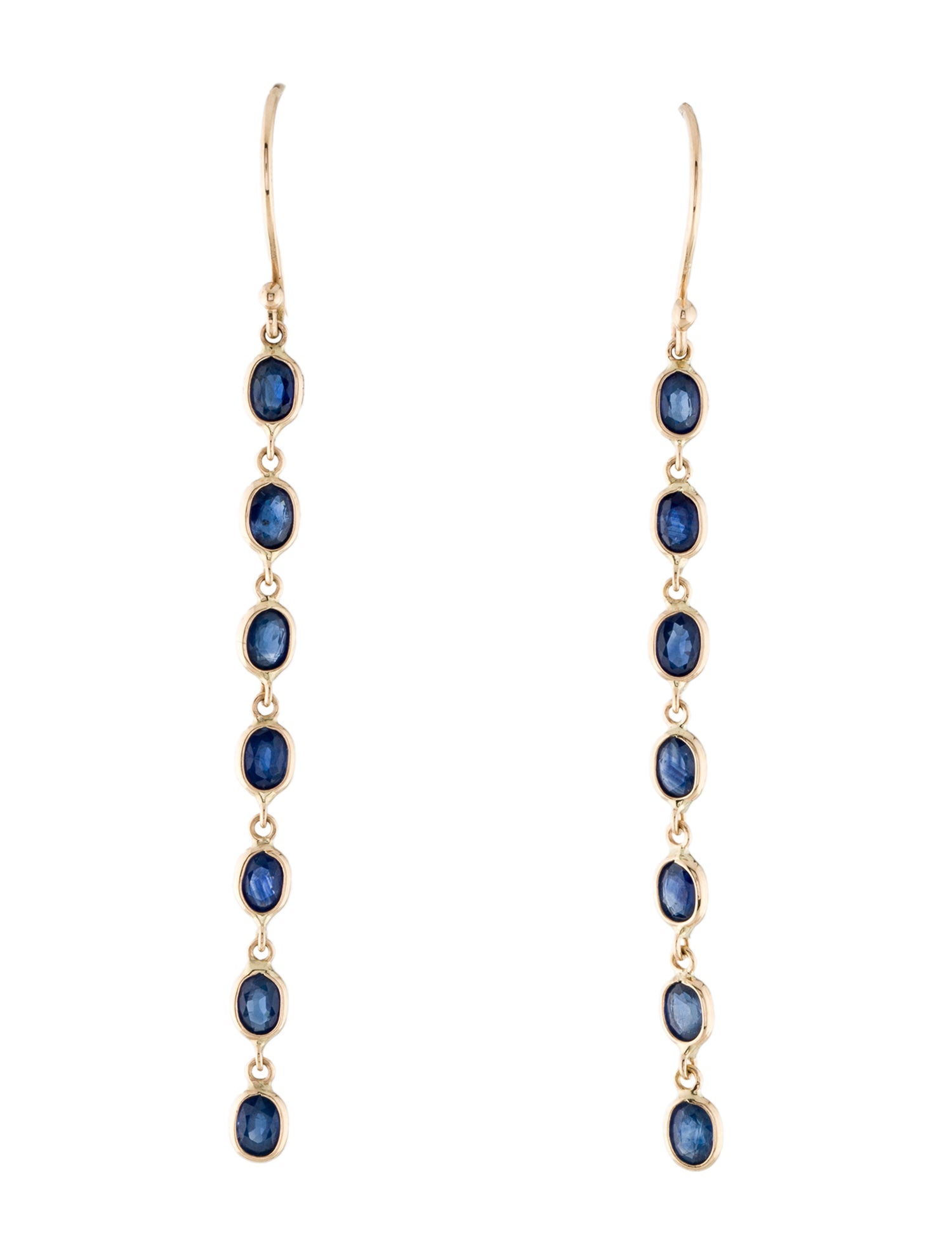 Jewelmak 18K 2.22ctw Sapphire Drop Earrings