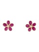 Jewelmak 18K 2.60ctw Ruby & Diamond Stud Earrings
