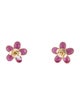 Jewelmak 18K 2.60ctw Ruby & Diamond Stud Earrings