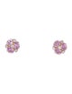 Jewelmak 14K 1.09ctw Sapphire & Diamond Cluster Stud Earrings