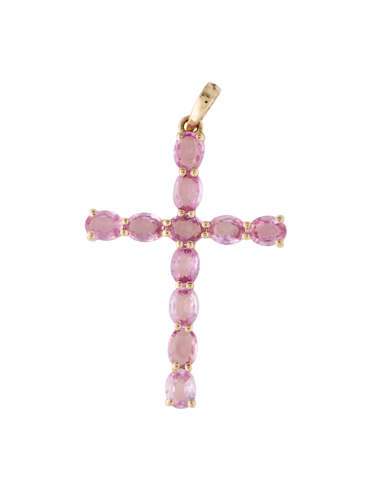 Jewelmak 14K 1.74ctw Sapphire Cross Pendant