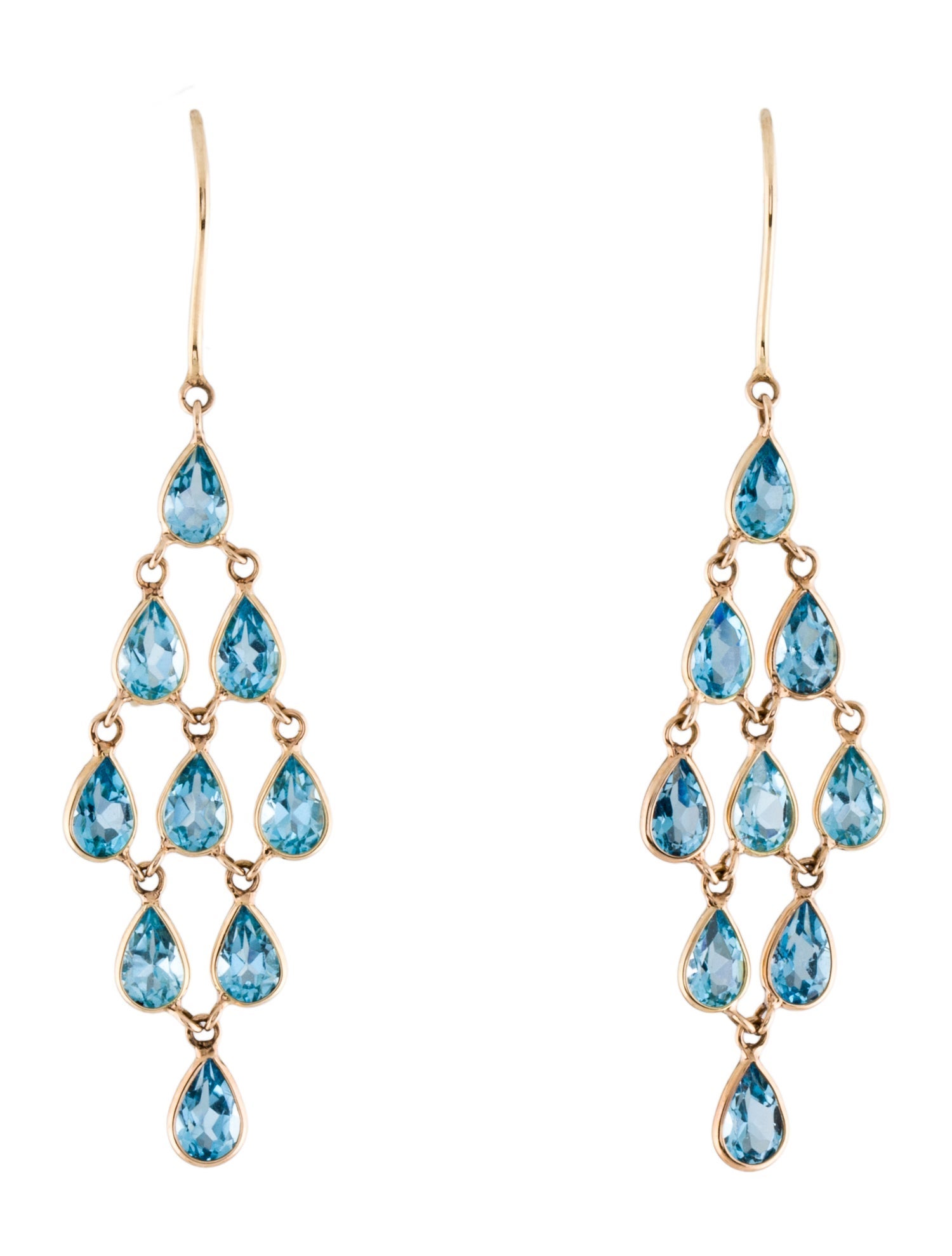 Jewelmak 14K 3.50ctw Topaz Chandelier Earring