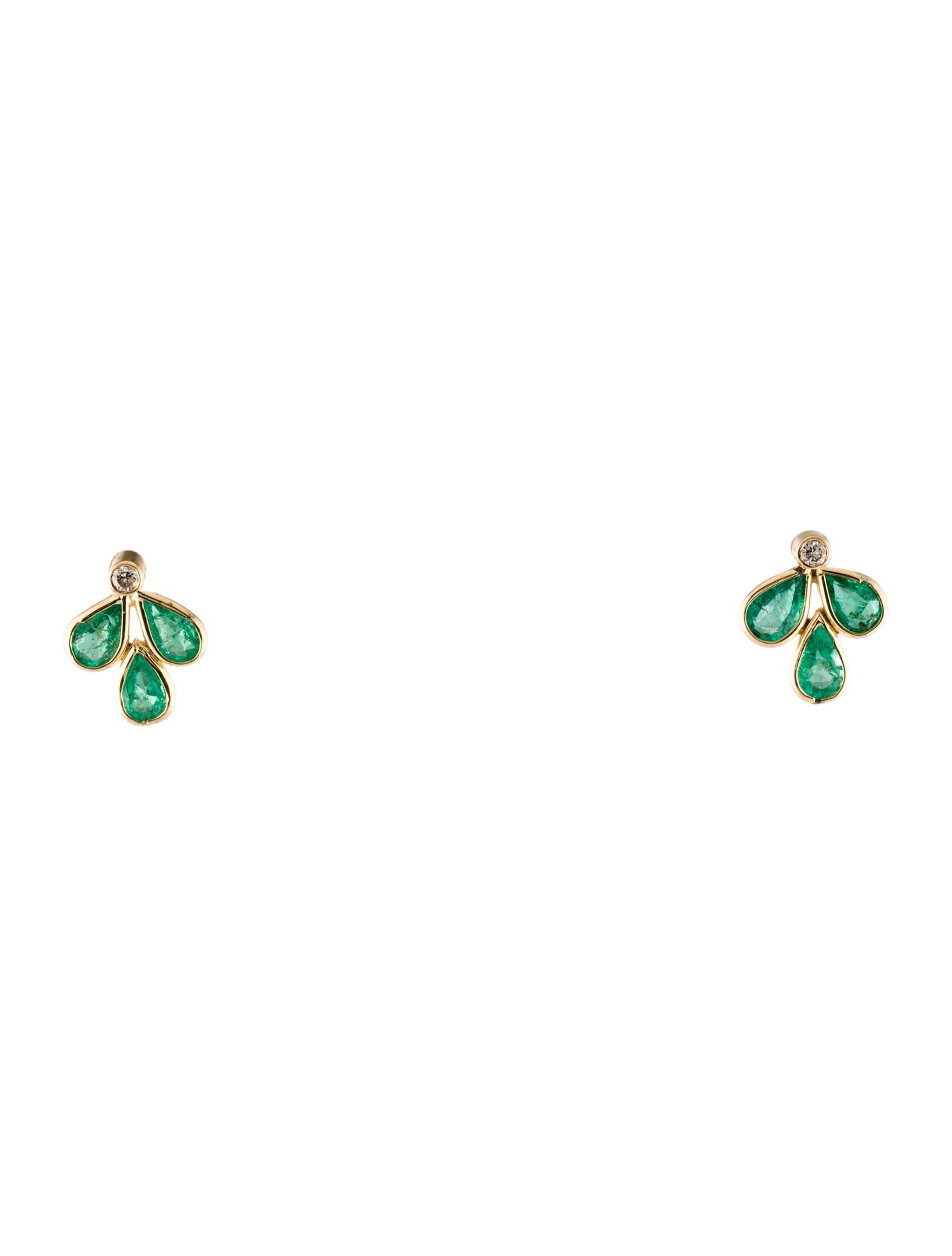 Jewelmak 14K 1.88ctw Emerald & Diamond Drop Earrings