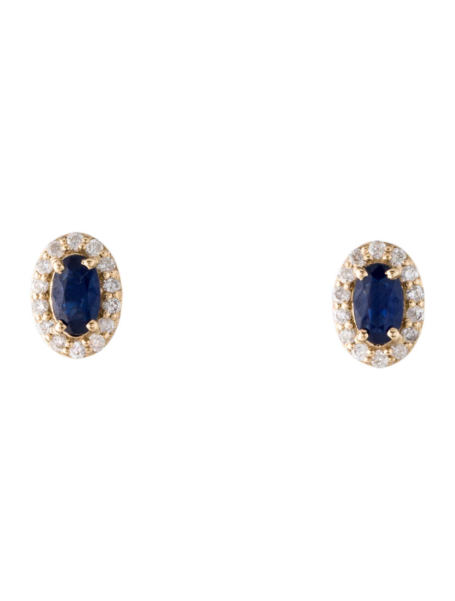 Jewelmak 14K Sapphire & Ruby Halo Stud Earrings