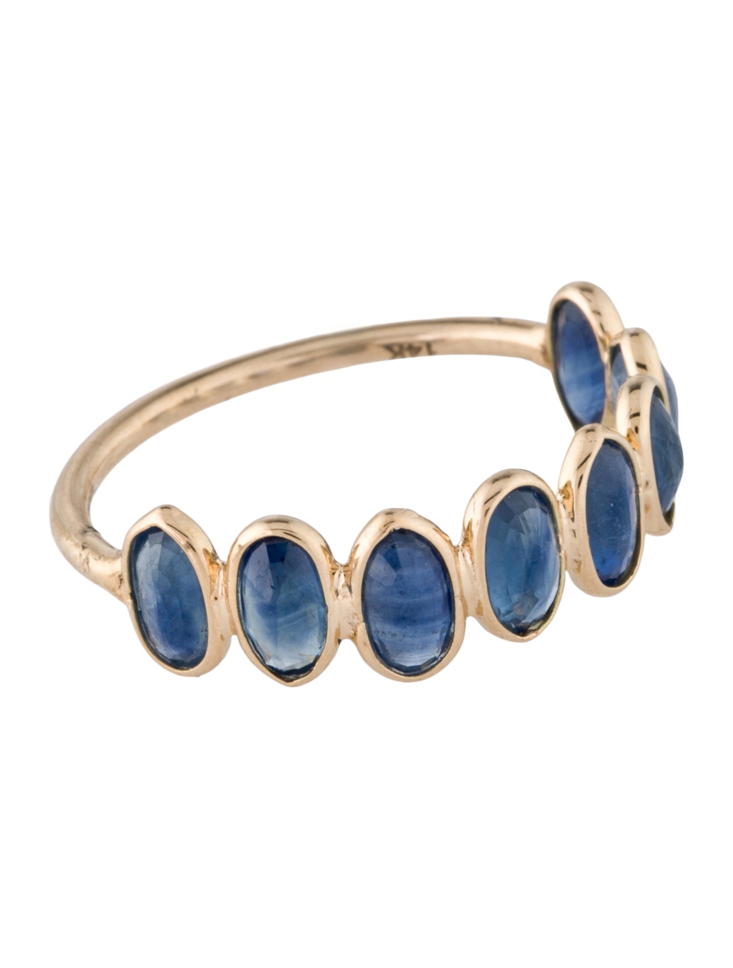 Jewelmak 14K 2.09ctw Sapphire Band