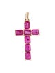 Jewelmak 14K 1.33ctw Ruby Cross Pendant