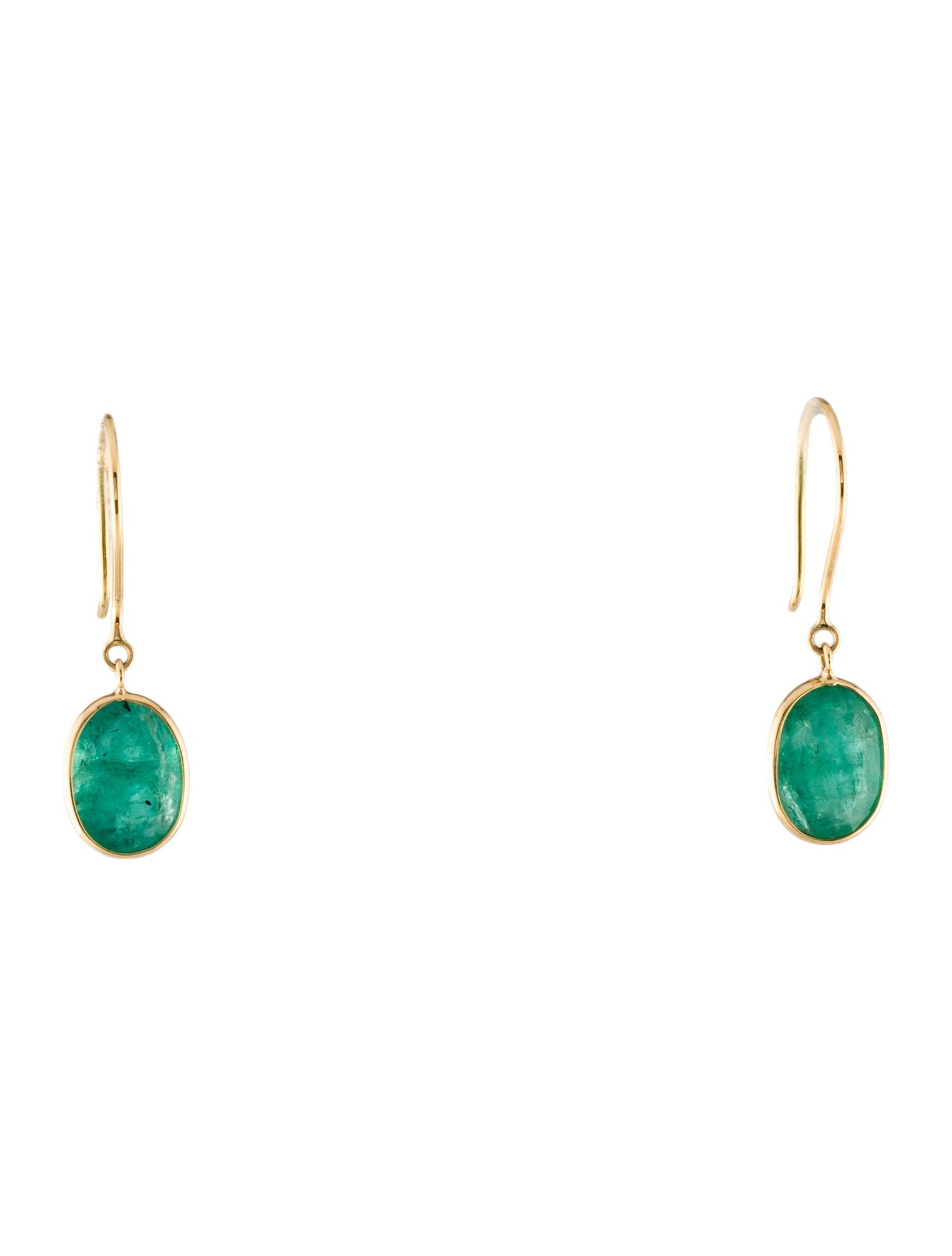 Jewelmak 18K 2.90ctw Emerald Drop Earrings