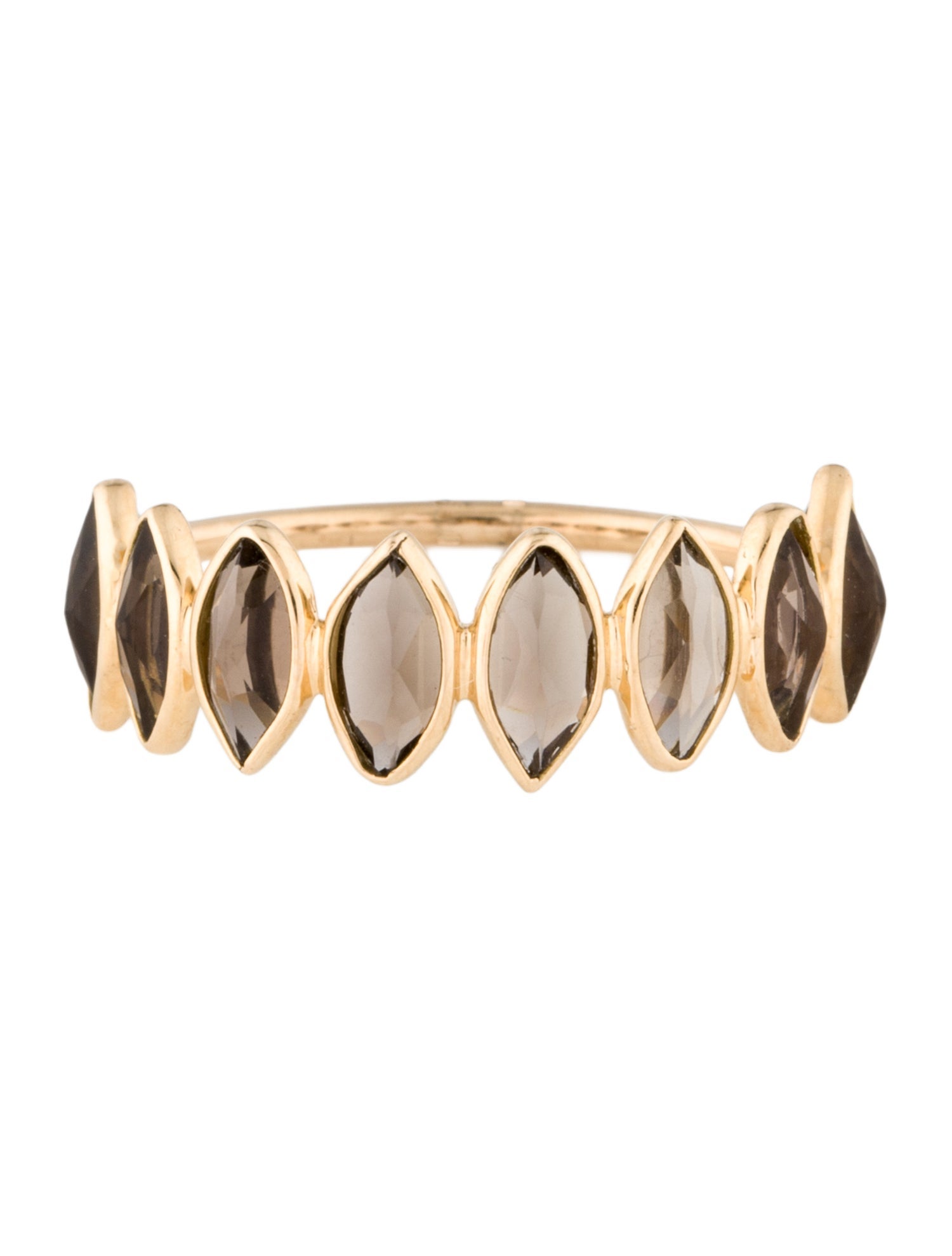 Jewelmak 18K 1.74ctw Smoky Quartz Band