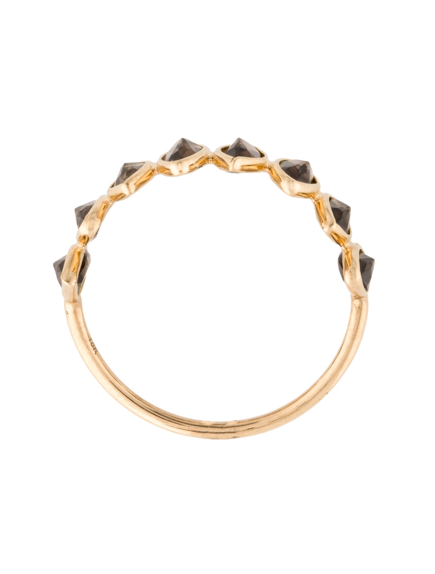 Jewelmak 18K 1.74ctw Smoky Quartz Band