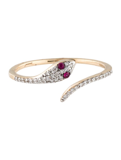 Jewelmak 14K Sapphire & Diamond Snake Ring