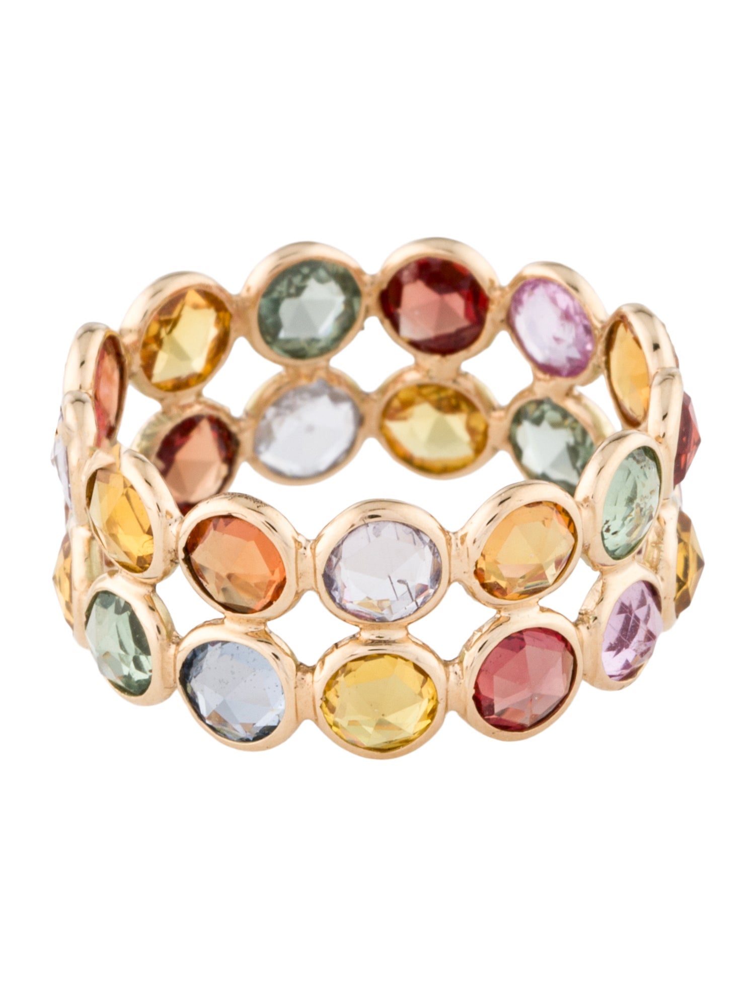 Jewelmak 14K Sapphire Eternity Band Ring