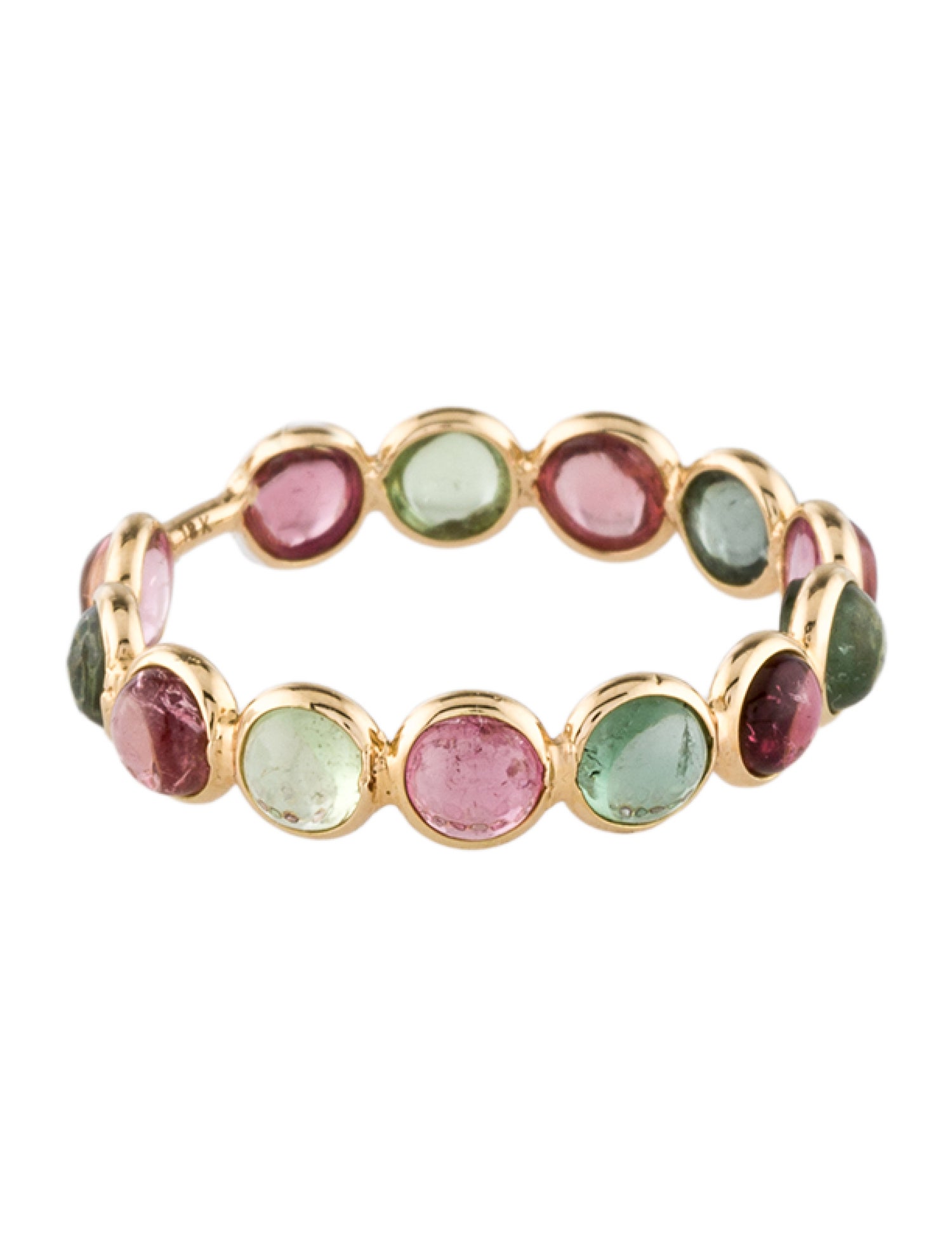 Jewelmak 18K 3.15ctw Tourmaline Eternity Ring