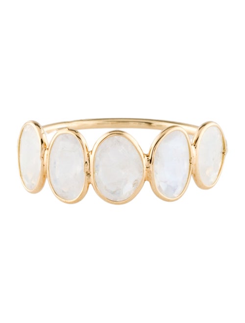 Jewelmak 18K 2.24ctw Moonstone Labradorite Band Ring