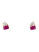 Jewelmak 14K Ruby & Diamond Stud Earrings