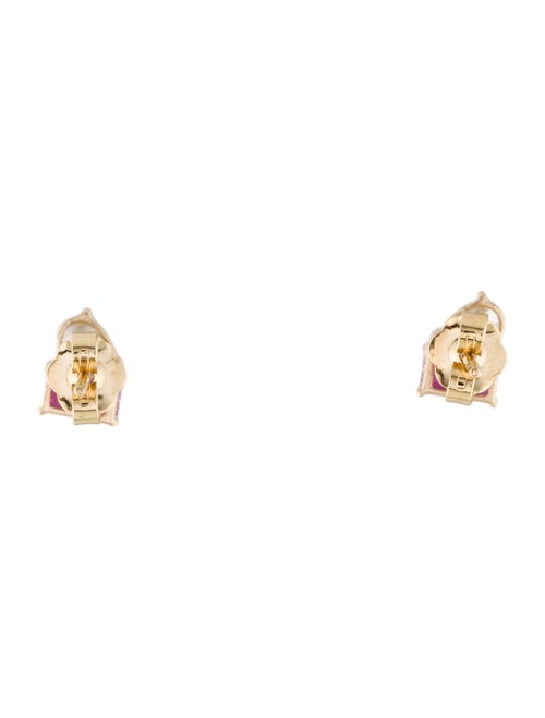 Jewelmak 14K Ruby & Diamond Stud Earrings