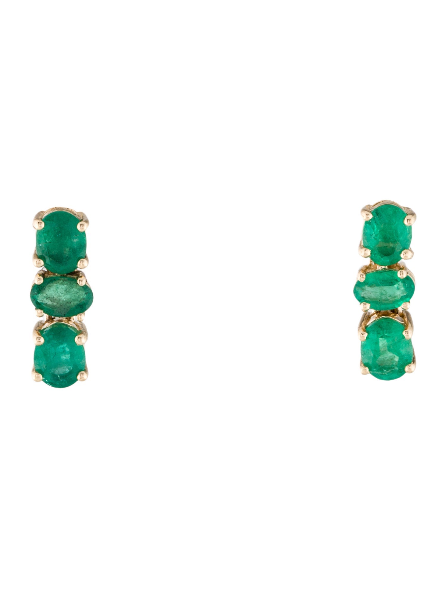 Jewelmak 14K Emerald Drop Earrings
