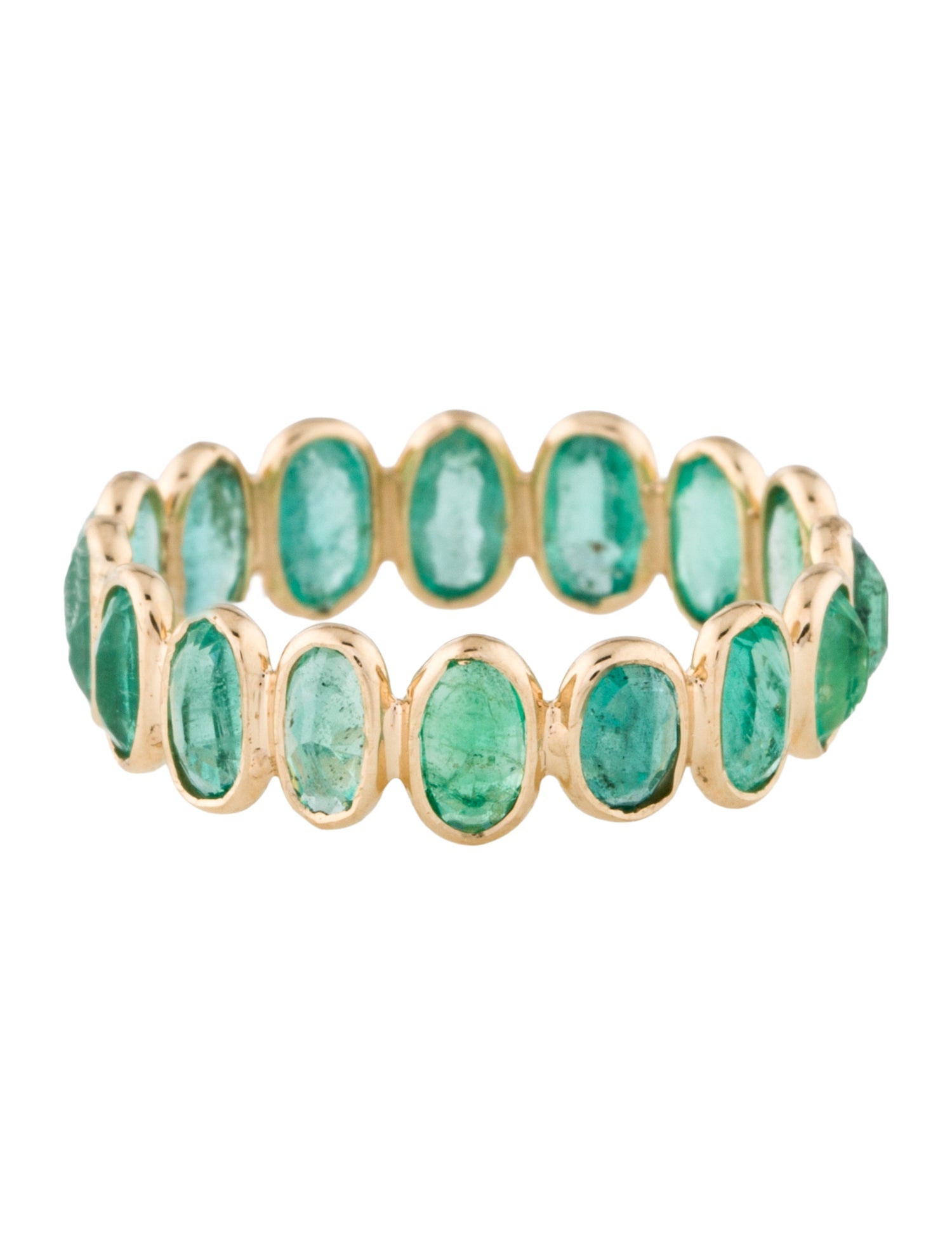 Jewelmak 14K 2.25ctw Emerald Eternity Band