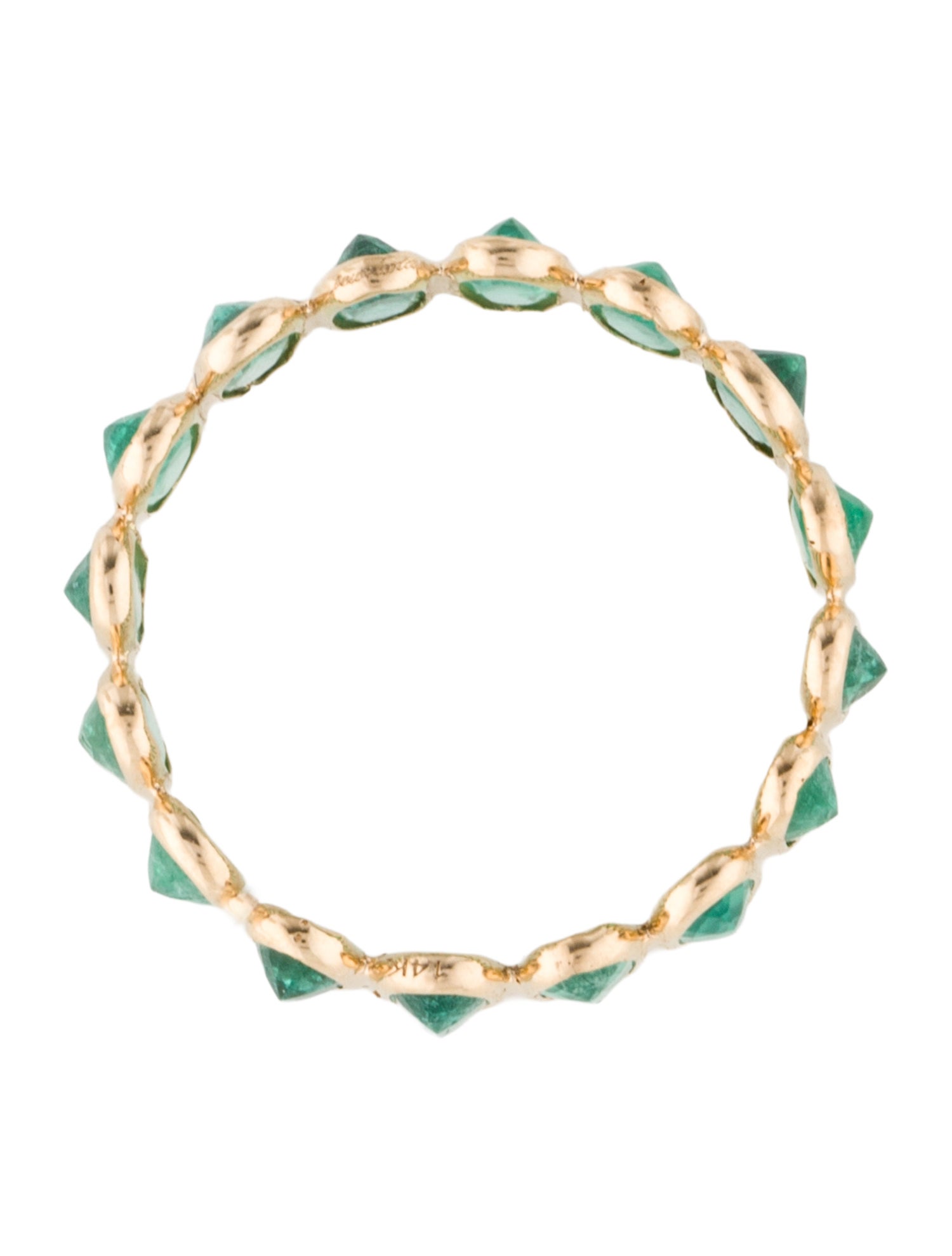 Jewelmak 14K 2.25ctw Emerald Eternity Band