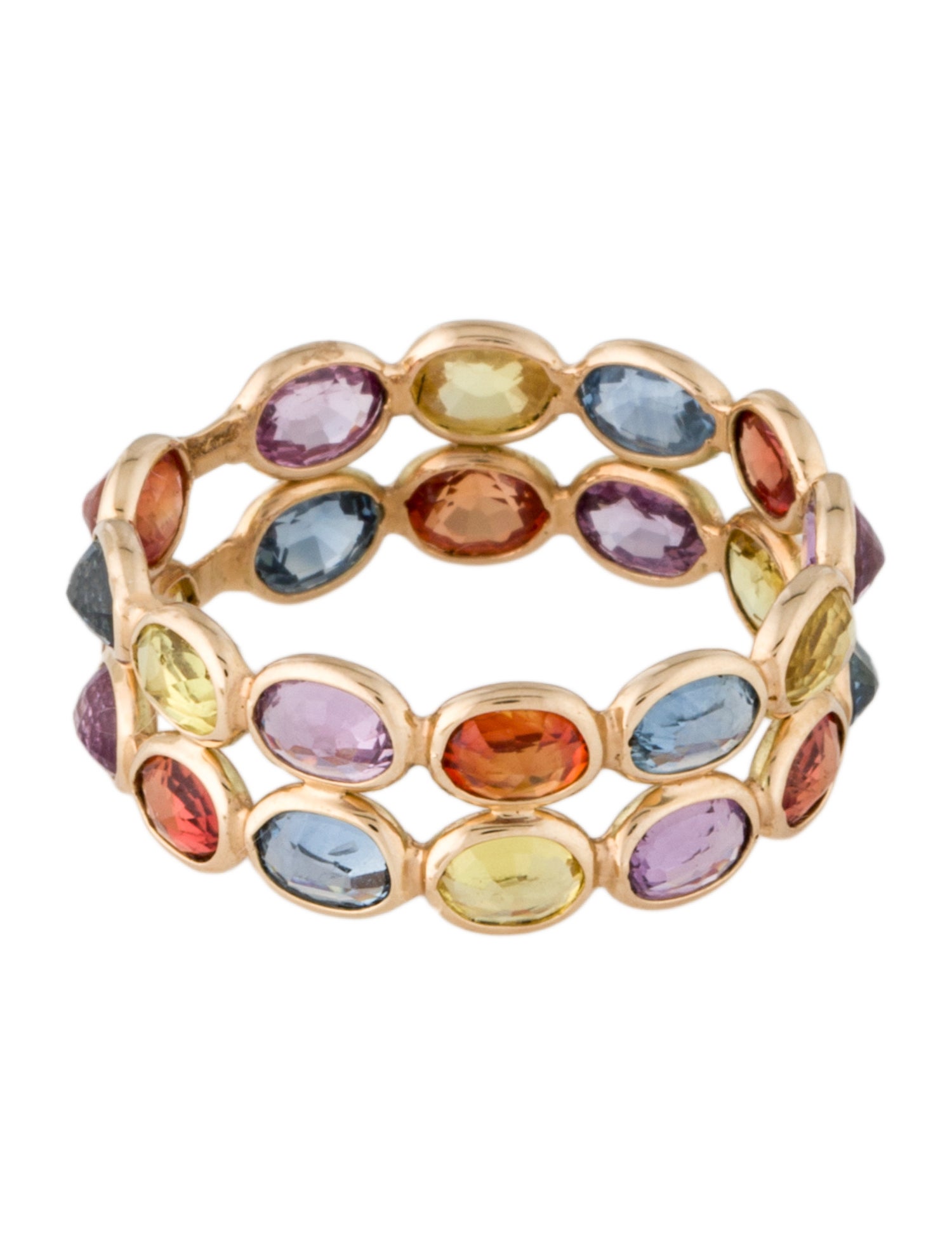 Jewelmak 14K 3.81ctw Sapphire Eternity Band Ring