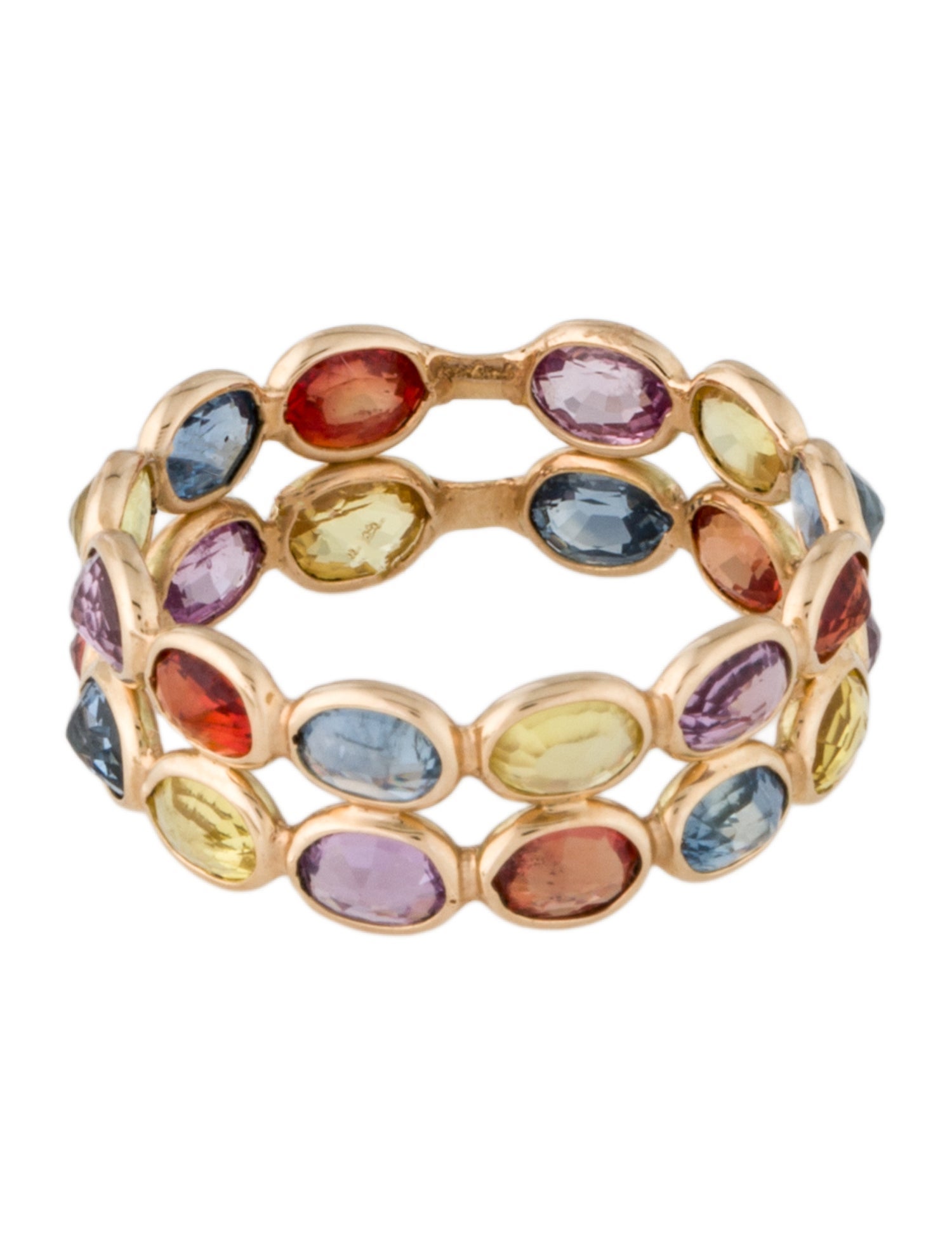 Jewelmak 14K 3.81ctw Sapphire Eternity Band Ring