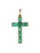 Jewelmak 14K 1.42ctw Emerald Cross Pendant