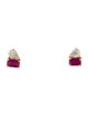 Jewelmak 14K Diamond & Ruby Stud Earrings