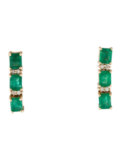 Jewelmak 14K 2.02ctw Emerald Drop Earrings